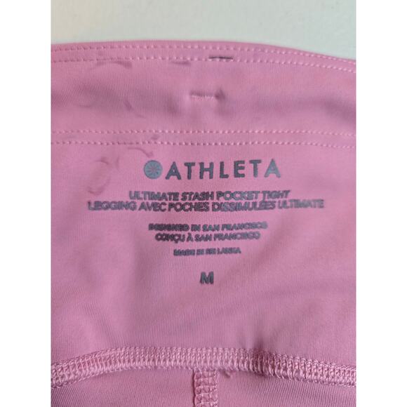 Athleta Mid Rise Antique Rose Ultimate Stash Pocket Tight Leggings Size Medium - Picture 7 of 7